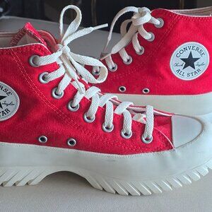 Converse Lugged Platform High Top Red Flame Graphic Women’s 8.5